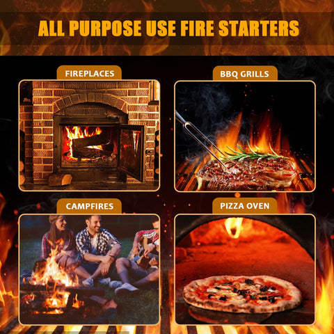 Realcook fire starter cubes burn for eight to ten minutes for steady heat.