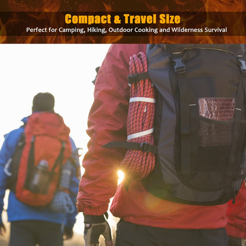 Realcook fire starter cubes fit in backpacks for easy campfire ignition.
