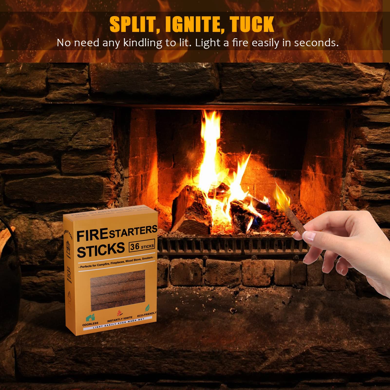 Realcook fire starter cubes ignite quickly, ideal for campfires and grills.