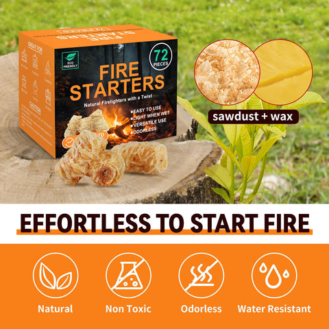 Realcook tumbleweed fire starter delivers 8-10 minutes of steady burn.