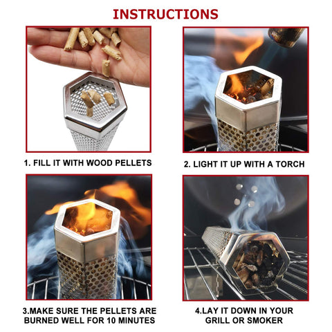 Realcook tube supports hot and cold smoking for versatile cooking.