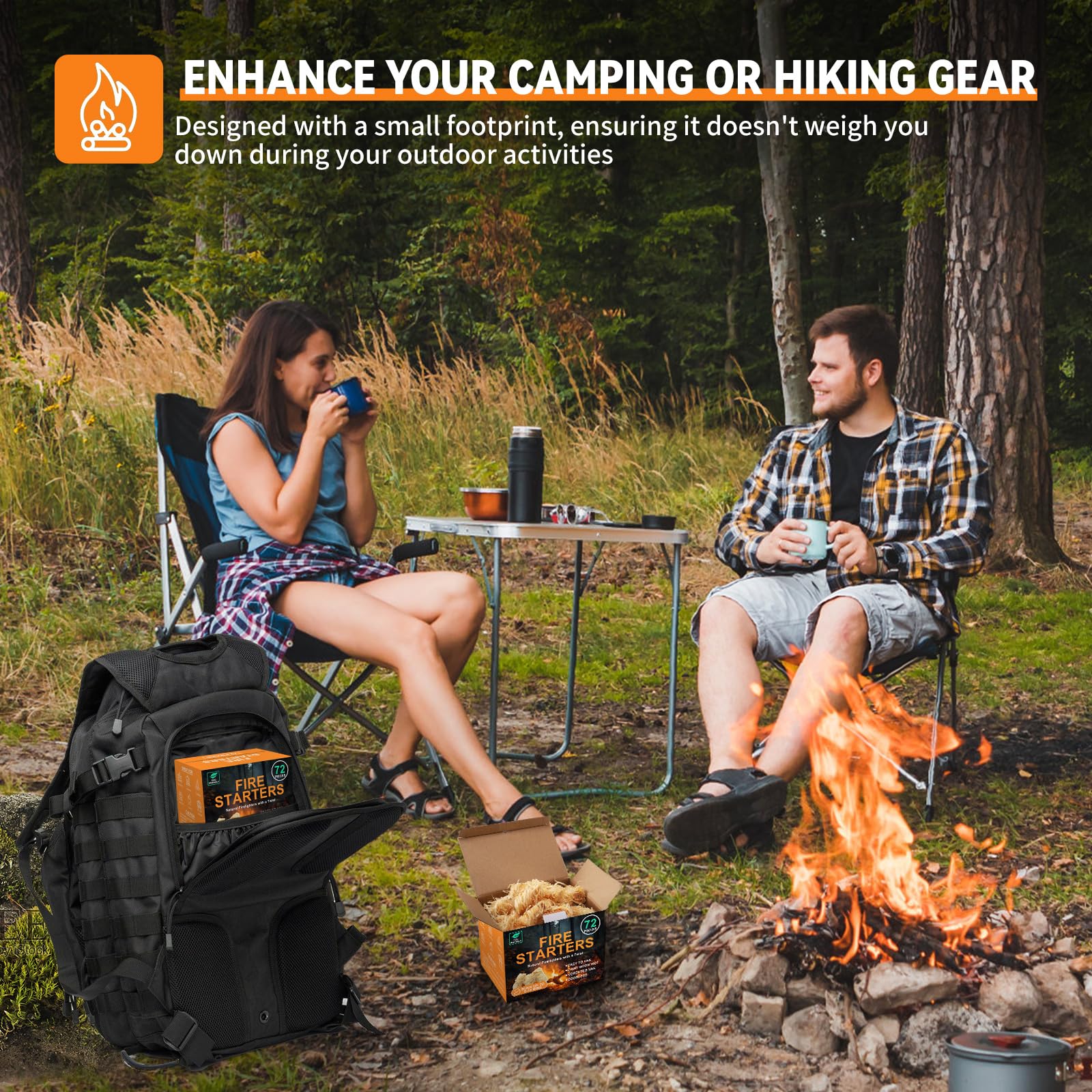 Realcook fire starters work with grills, fire pits, and stoves.