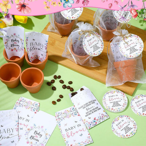 Reallnaive Baby in Bloom seed packets ready to assemble charming guest favors