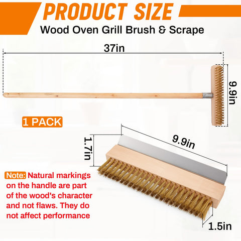Reallnaive brass-bristles pizza brush removes baked-on residue effectively