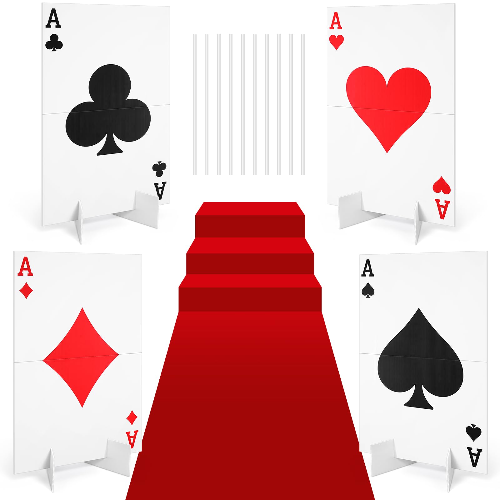Reallnaive giant poker yard sign front view enhances curb appeal for casino parties