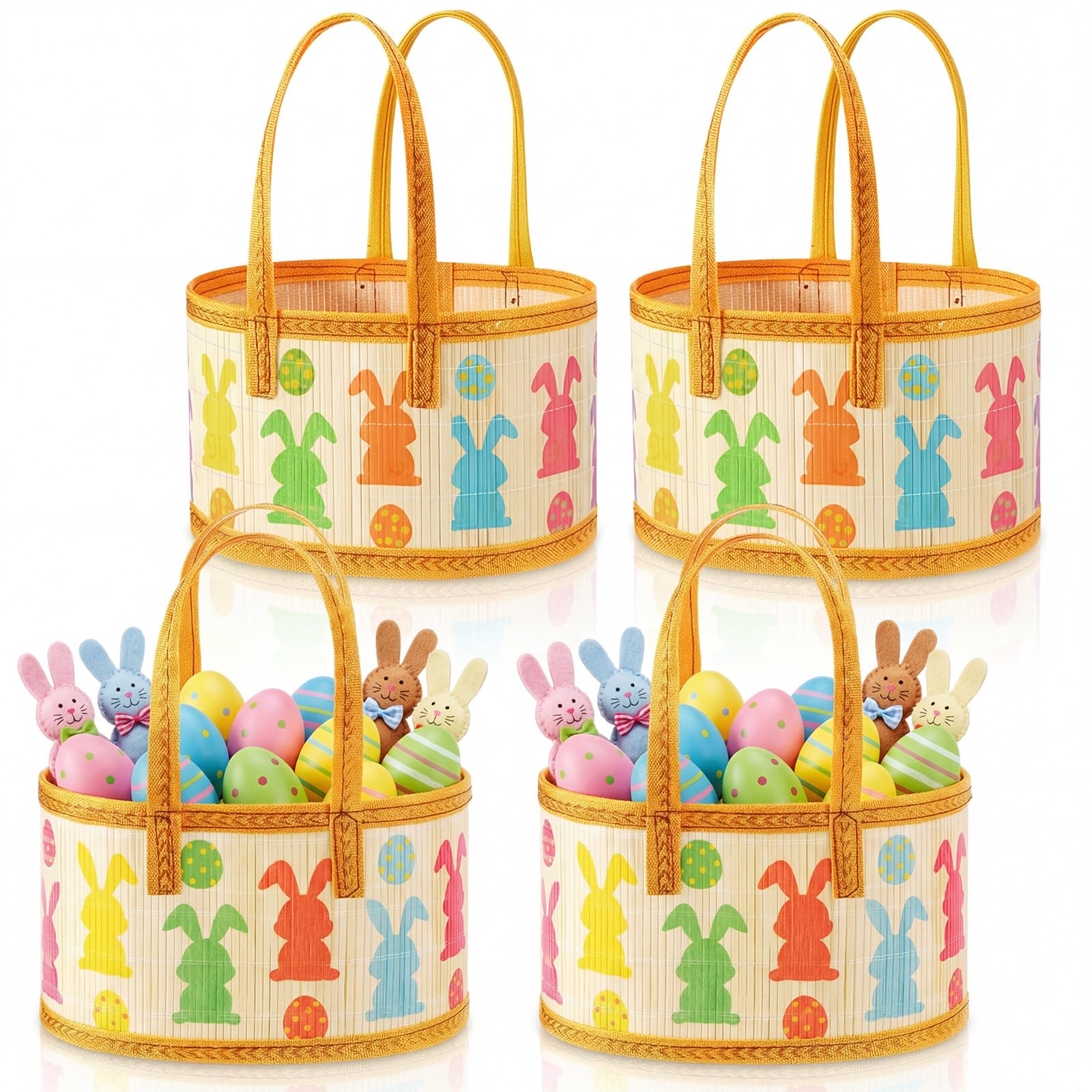 Reallnaive foldable Easter basket with handle, designed for easy egg collection