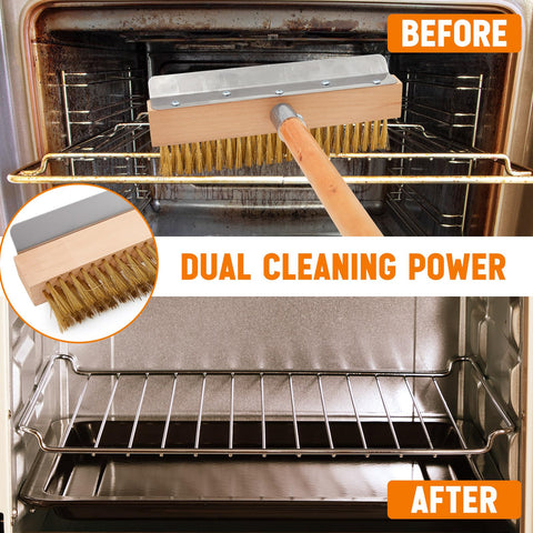 Reallnaive pizza-stone brush cleans around stone surfaces