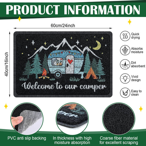 Reallnaive RV entryway mat displaying outdoor camping aesthetic for rugged entryways