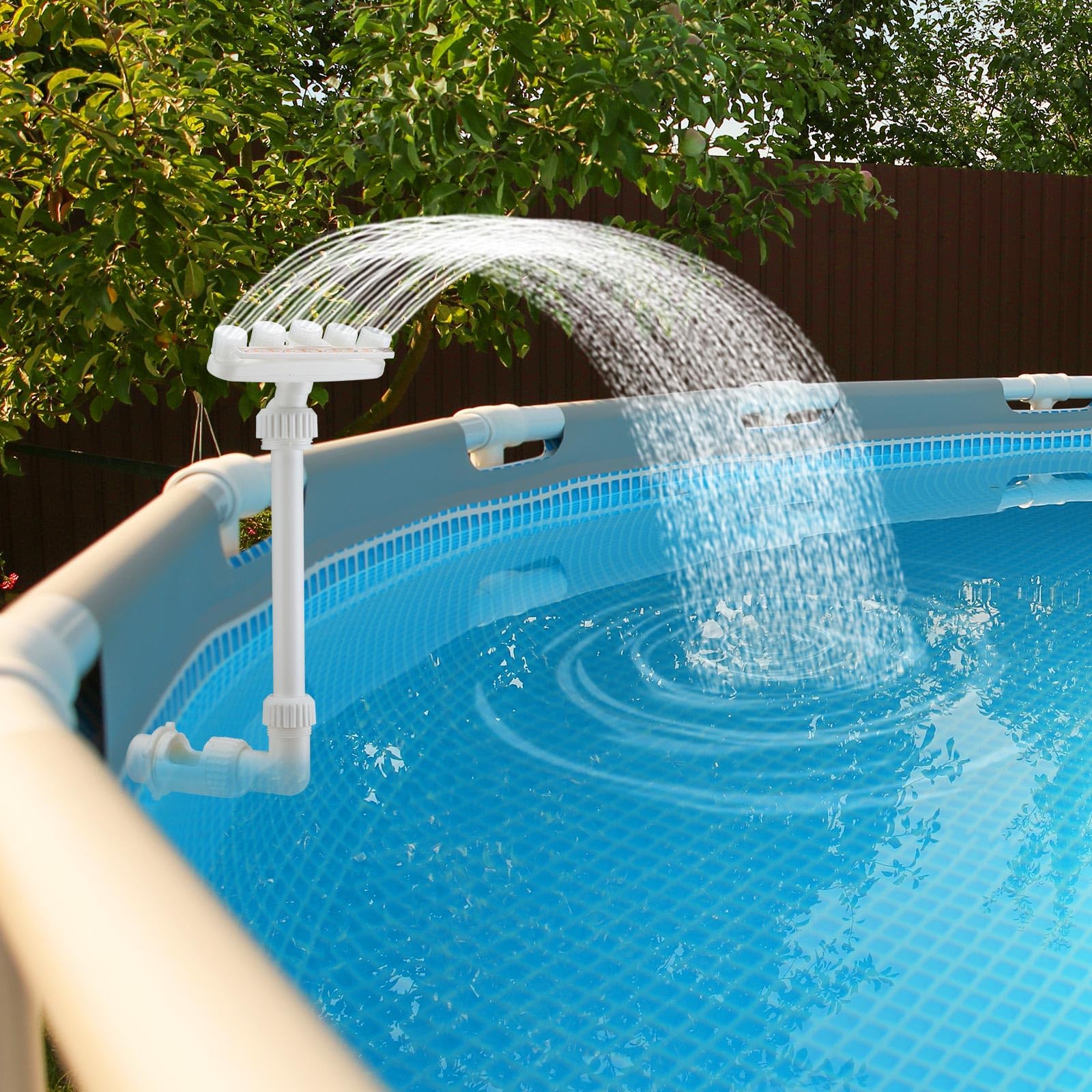 Reallnaive solar pool fountain 360 adjustable nozzle for customizable spray