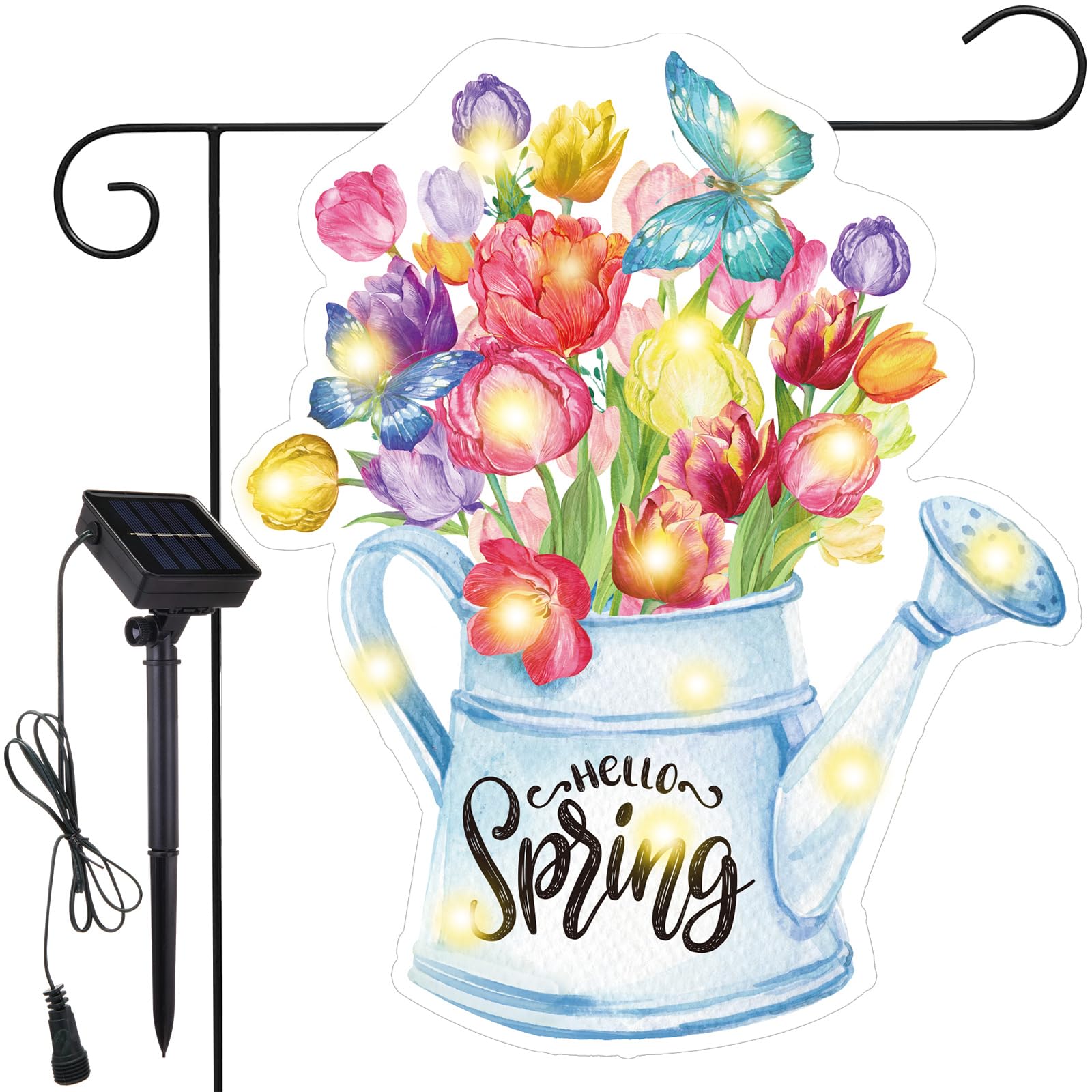 Reallnaive spring garden flag banner 12x18 inch in daylight, vibrant colors brighten outdoor spaces.