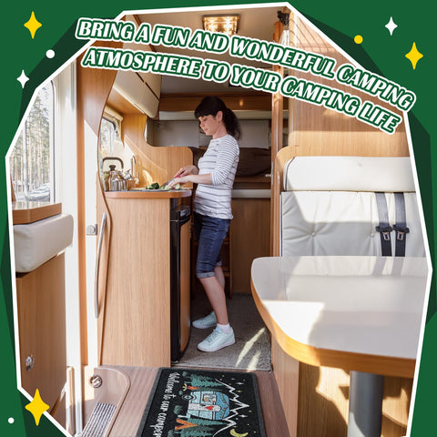 Reallnaive welcome rug with camper pattern for inviting entryways
