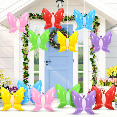 Realspring butterfly spring inflatable red edition for outdoor decor and festive garden flair.