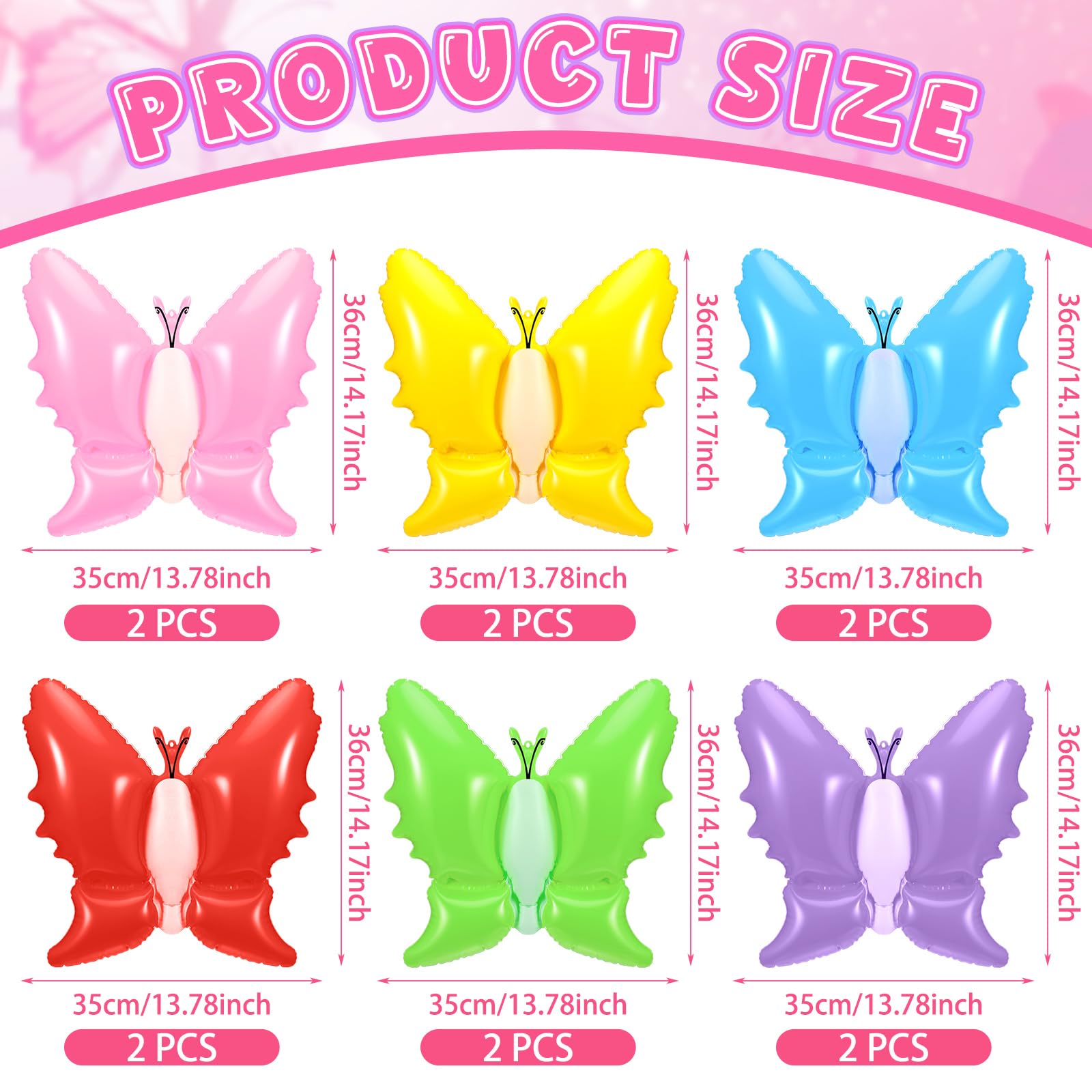 Realspring yellow butterfly spring inflatable to brighten patios and spring celebrations.