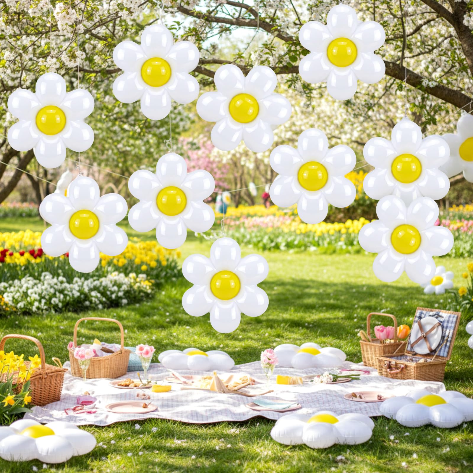 Realspring daisy party decorations suit festivals, weddings, anniversaries with festive flair
