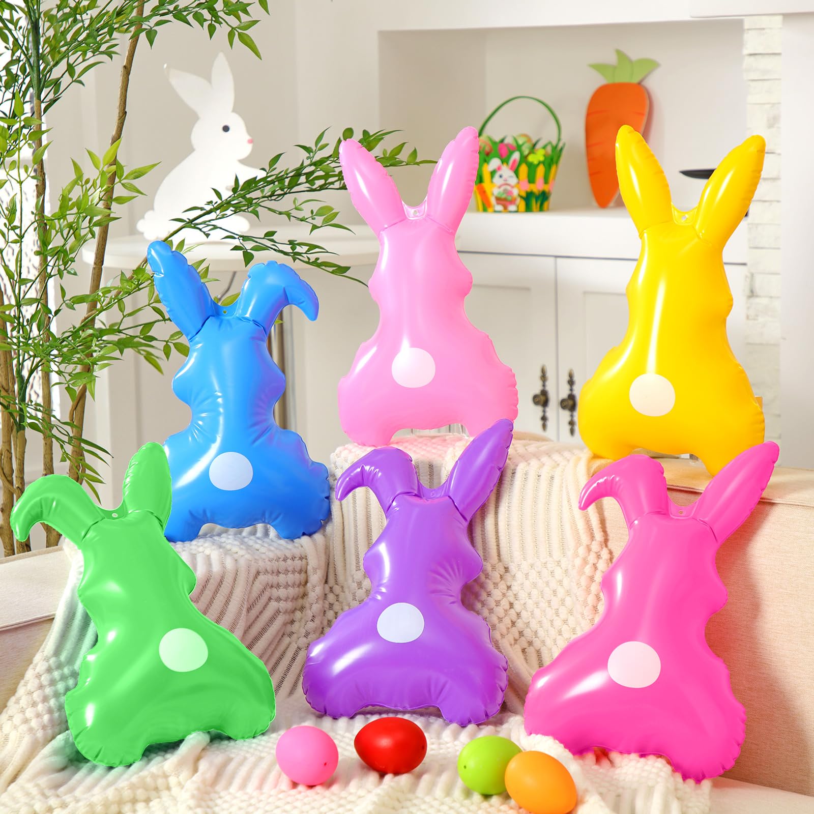 Realspring Easter bunny inflatable patio decor for outdoor parties.