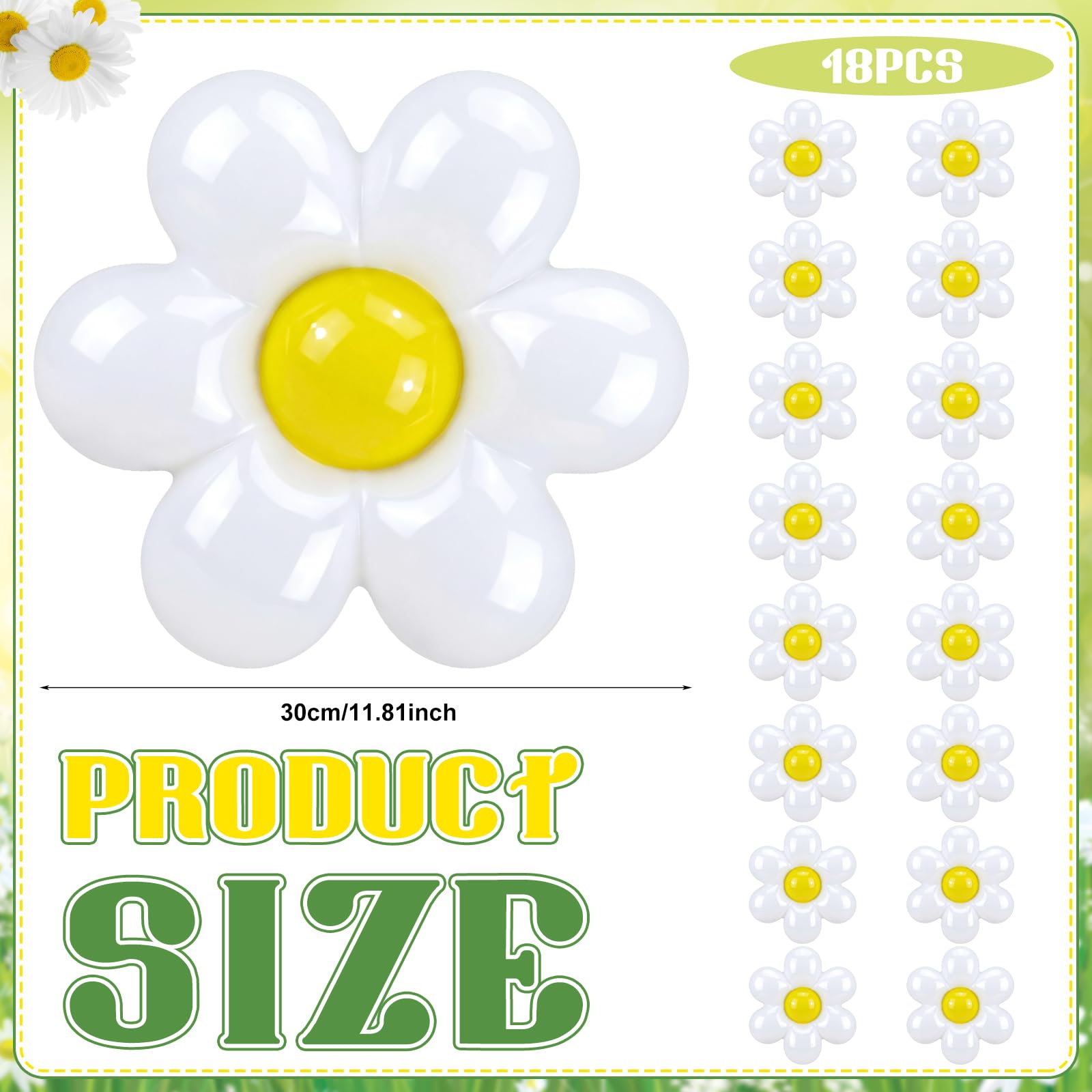 Realspring white-yellow daisy decor elevates spring events with subtle brightness