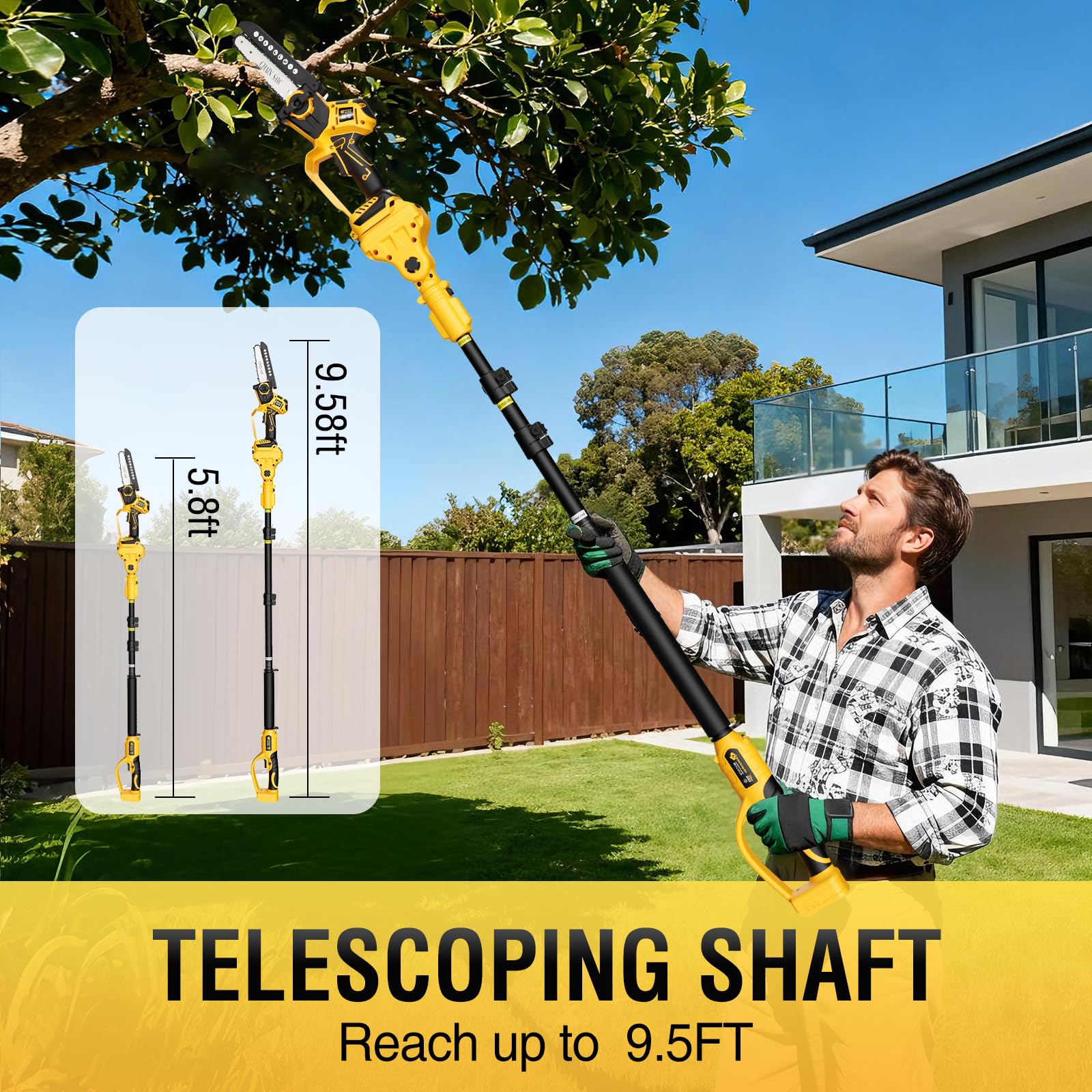 Realtopdo 3-in-1 cordless chainsaw 8-inch blade for larger limb cuts with ease