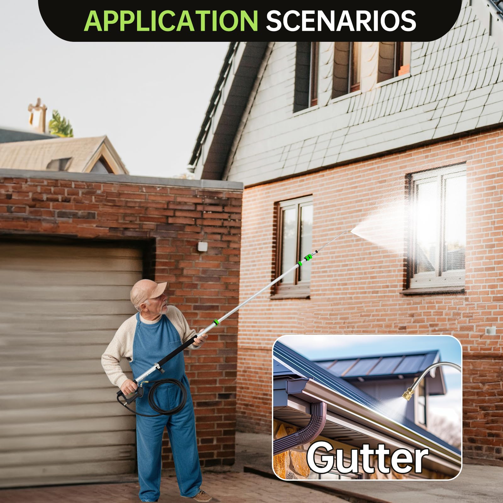 REALYOU brush head attachment for scrubbing surfaces without ladders