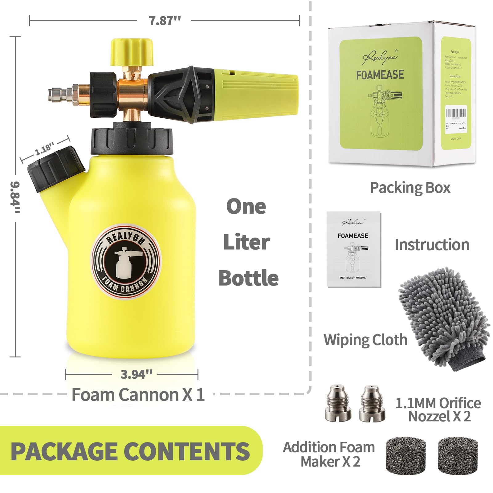 REALYOU foam cannon accessories kit supports versatile cleaning