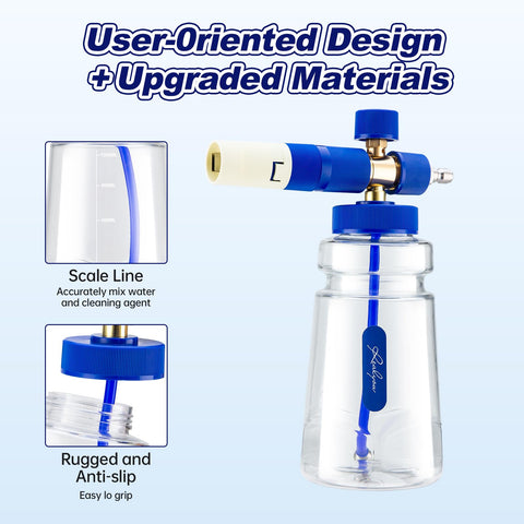 REALYOU foam cannon weighted stainless filter prevents clogs during use.