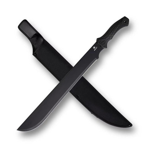 REAT Machete heavy-duty with sheath, 24-inch blade, ideal for rugged outdoor tasks.