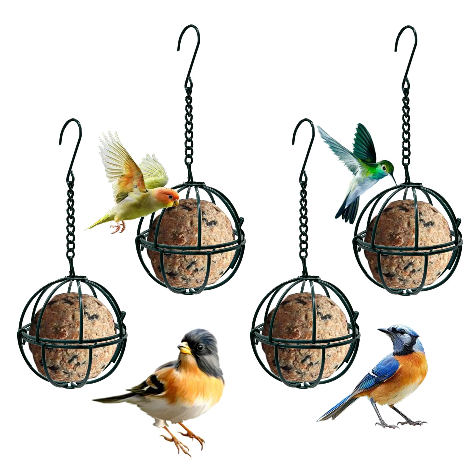 Rebecca Online ball suet feeder hanging for outdoor viewing.
