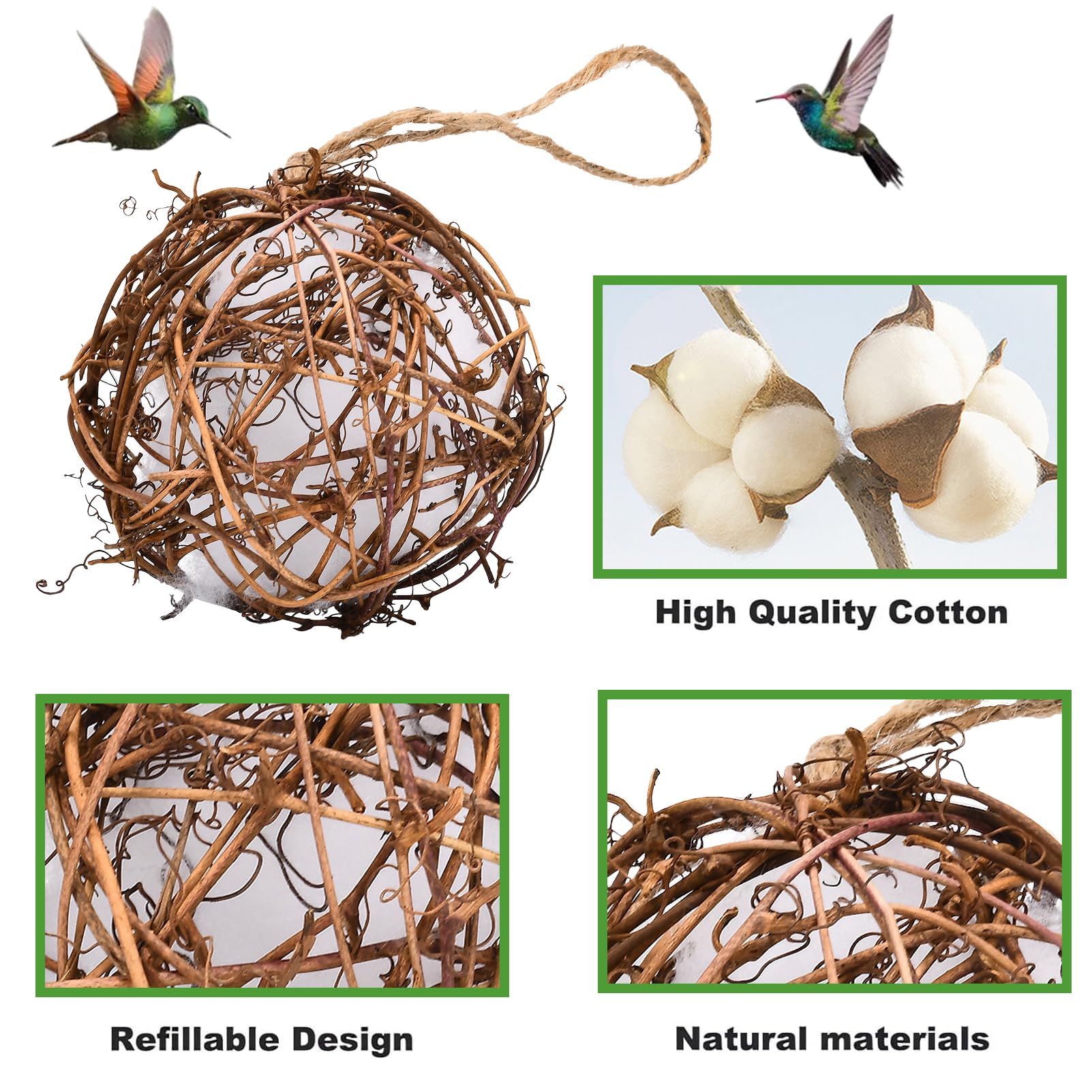 Rebecca Online globe hummingbird nester indoor display brightens a sunny windowsill