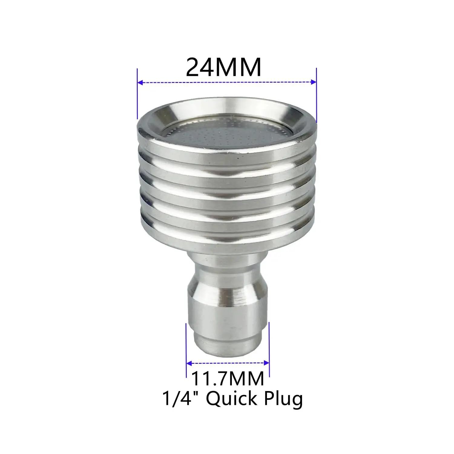 RecDec stainless steel spray adapter for car washing and garden watering.