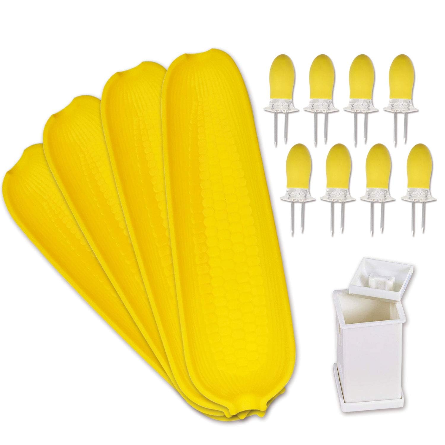 RECOIL corn cob holders with twin prongs for safe, clean eating.