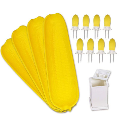 RECOIL corn cob holders with twin prongs for safe, clean eating.
