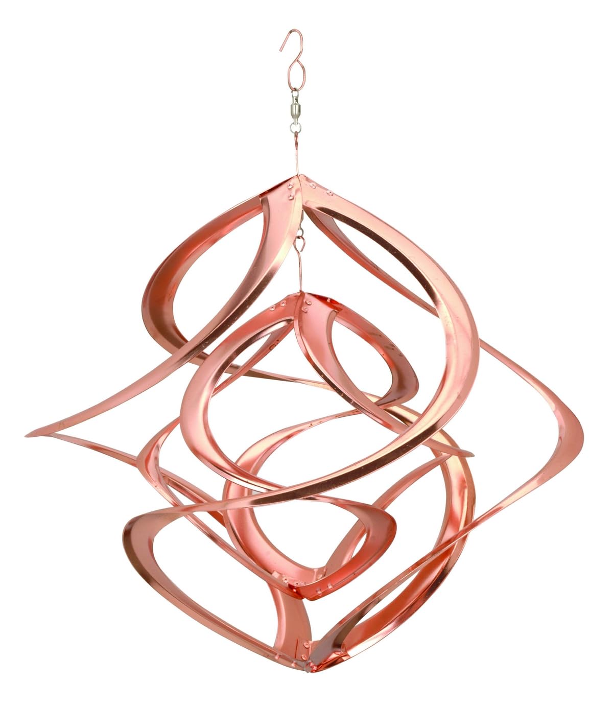 Red Carpet Studios Cosmix Copper Double Wind Sculpture twin helices spin outdoors
