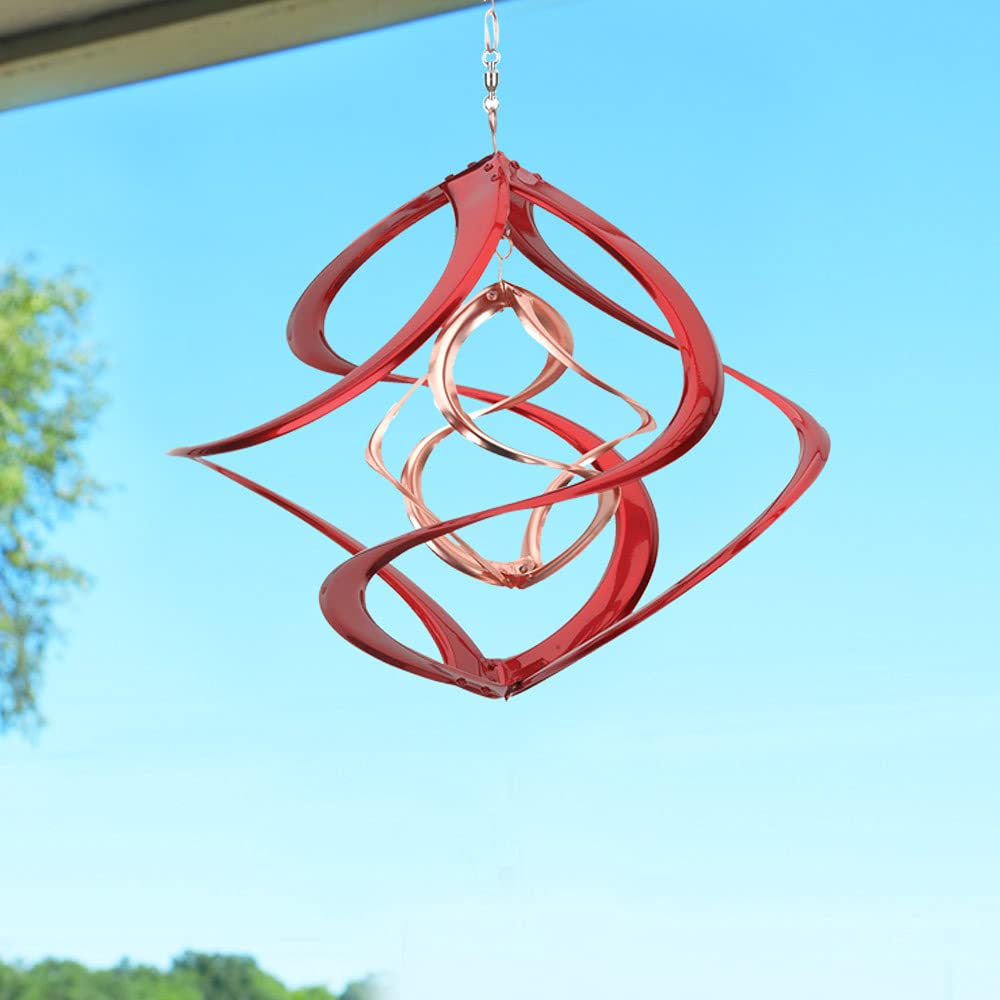 Cosmix Deluxe wind spinner showing swivel hook for easy hanging in garden or patio.