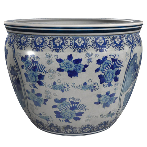 Red Lantern indoor-outdoor porcelain planter suited to both formal and casual spaces.
