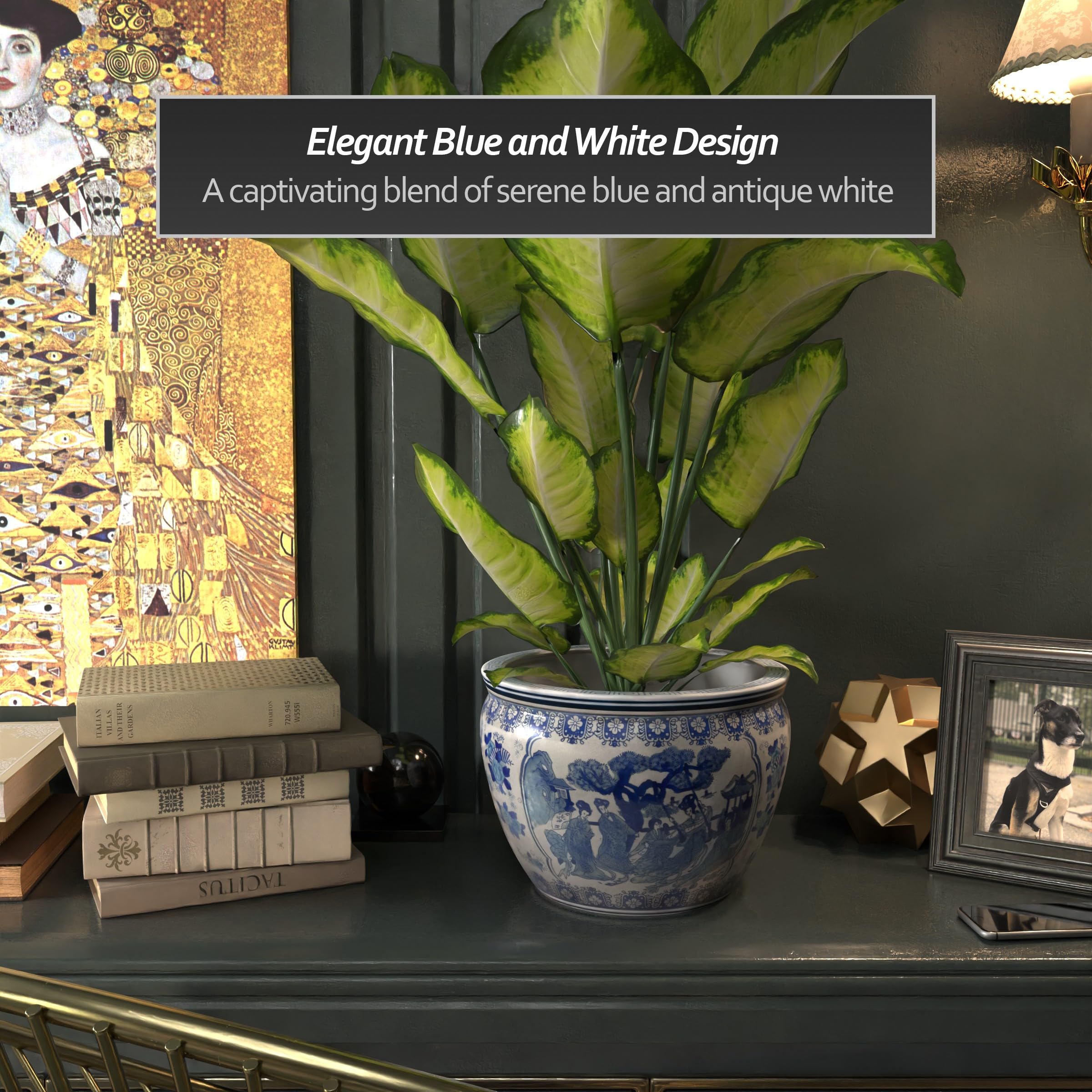 Red Lantern oriental jardiniere decorative container for stylish entryways.