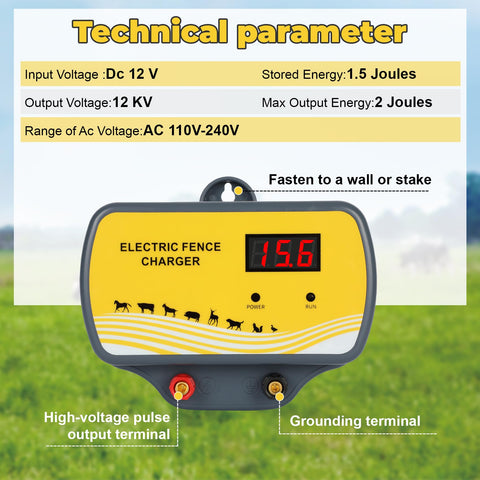 Redants electric fence charger warning-signs included for safer, ready-to-deploy fencing.