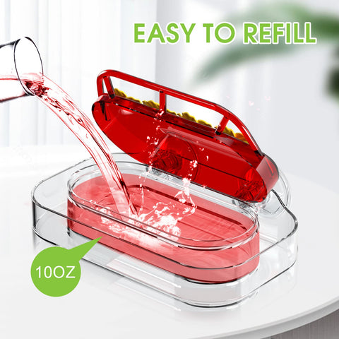 Redboat clear feeder allows close viewing of visiting hummingbirds.