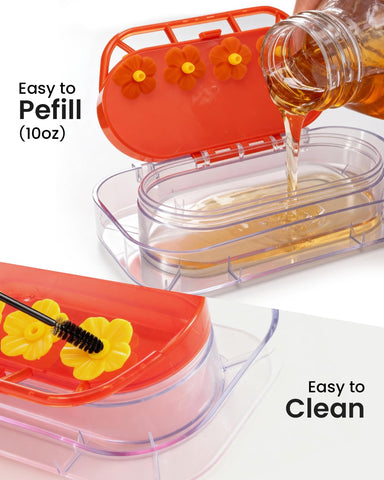 Redboat clear-view feeder enables up-close hummingbird viewing indoors or outdoors