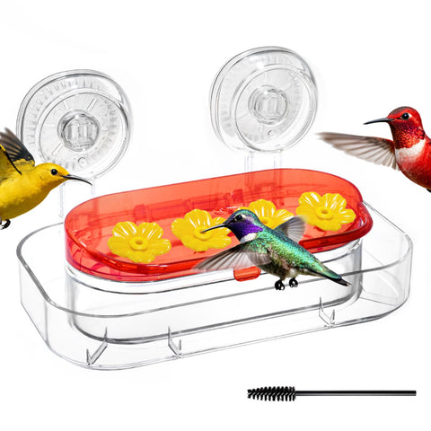 Redboat window hummingbird feeder with strong suction cups for secure mounting outdoors
