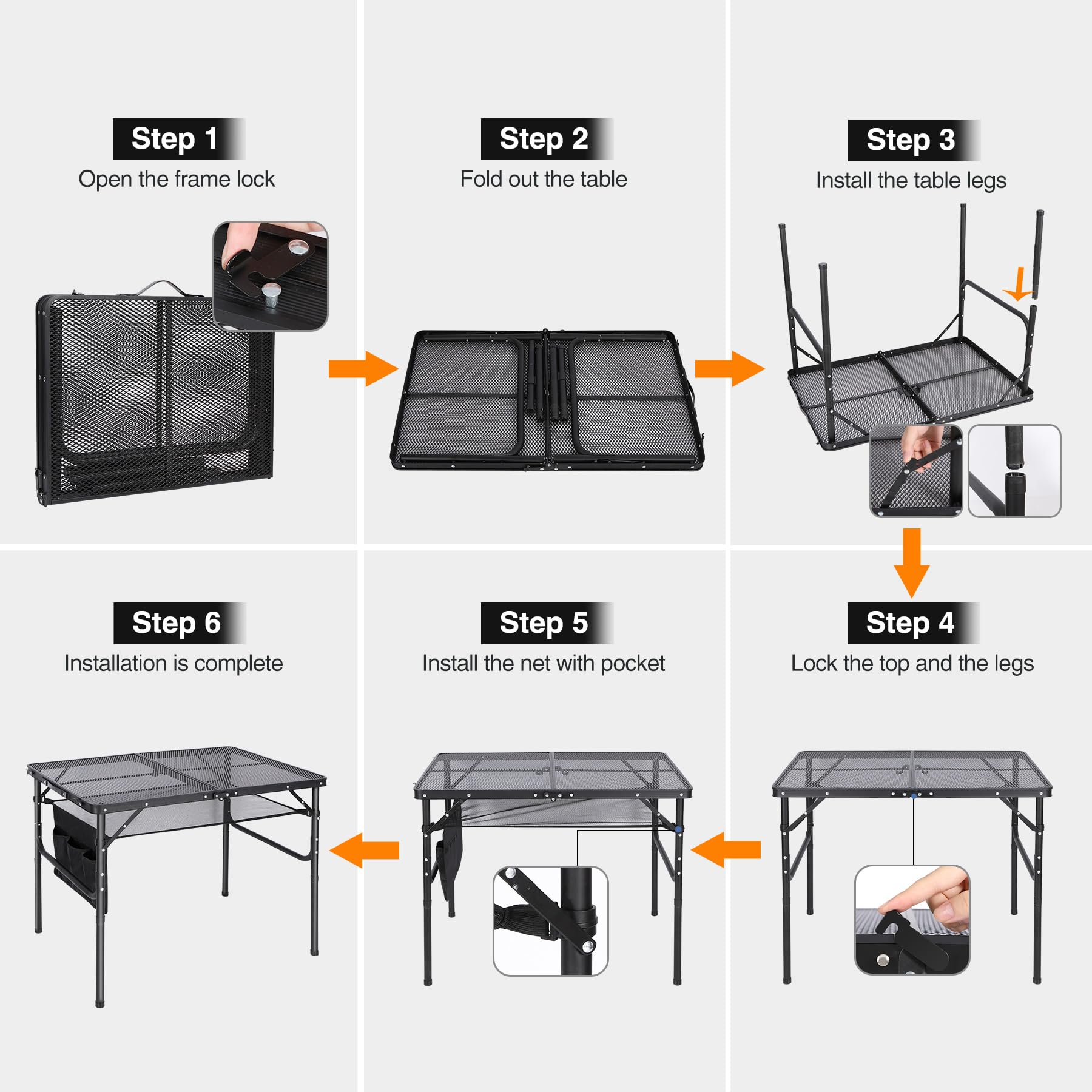 Redcamp water-resistant desktop supports grill gear and utensils outdoors.