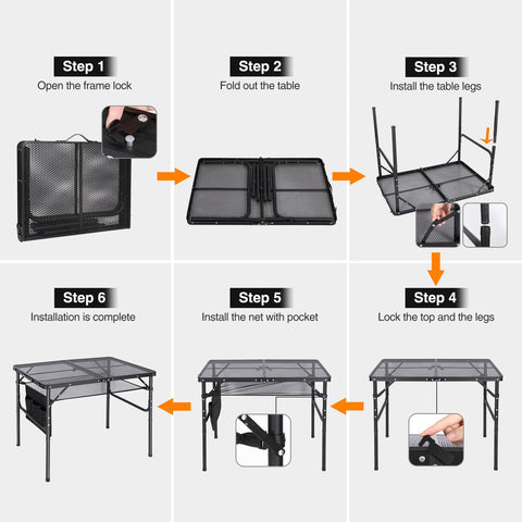 Redcamp water-resistant desktop supports grill gear and utensils outdoors.