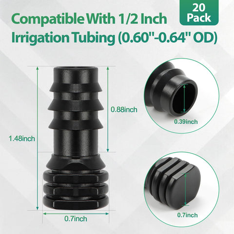 RedChili barbed end cap on 1/2 inch tubing ensures a tight, leak-free seal