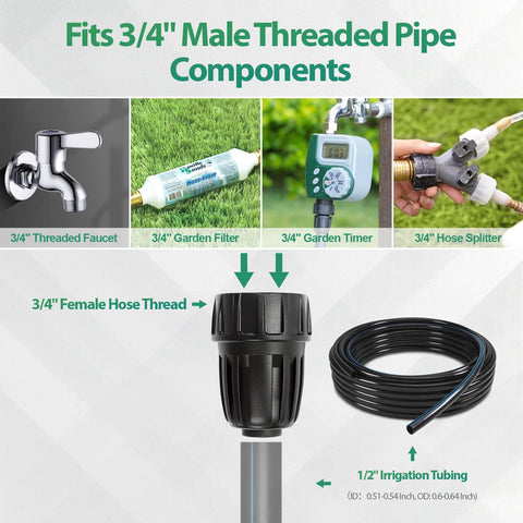 RedChili 3-4in-hose-side fitting demonstrates flexible compatibility.