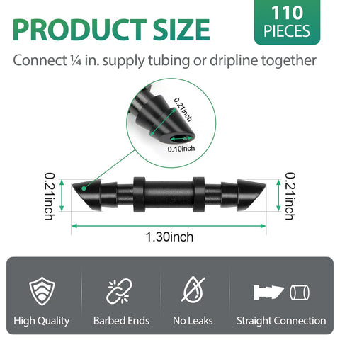 RedChili barbed couplers 1/4 inch secure, easy-to-insert connections