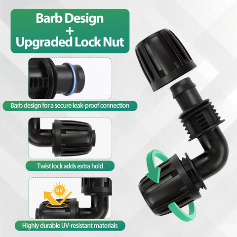 RedChili easy-push installation elbow for quick, tool-free setup.