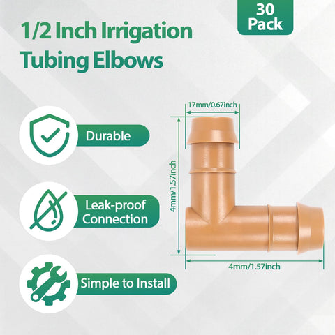 RedChili half-inch tubing elbow fit for standard drip lines.