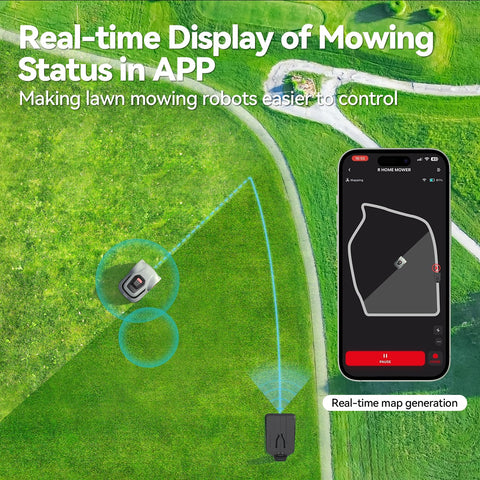 Redkey MGC1000 automatic charging returns to base for uninterrupted mowing