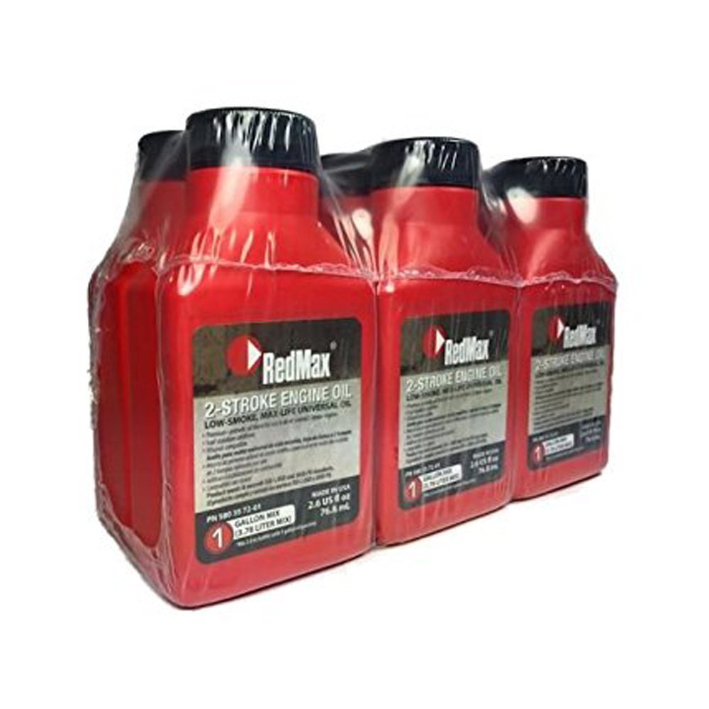 RedMax MaxLife 2-cycle oil bottle six-pack for easy fuel mixing and lubrication