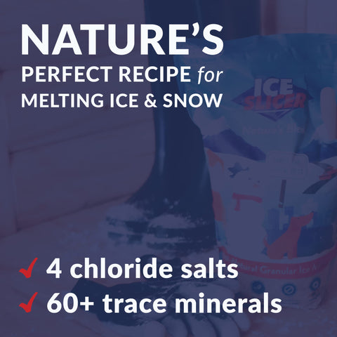 Redmond Ice Slicer dispense scene demonstrates even coverage on sidewalks.