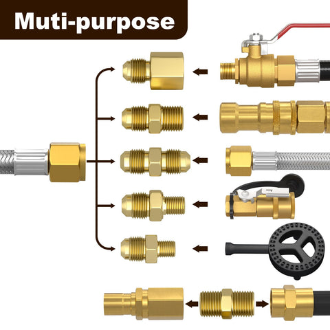 REDPANT brass adapters ensure airtight, stable propane setups.