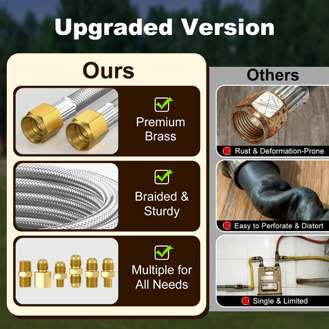 Redpant hose packaged with storage strap for neat RV or camping gear.